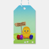 Cute Happy Easter Baby Chick Cadeaulabel (Voorkant)