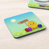 Cute Happy Easter Baby Chick Drankjes Onderzetter (Linkerzijde)