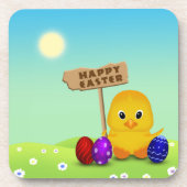 Cute Happy Easter Baby Chick Drankjes Onderzetter (Voorkant)