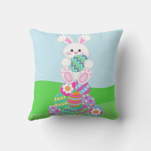 Cute Happy Easter Baby Chick Easter Bunny Kussen (Achterkant)