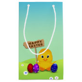 Cute Happy Easter Baby Chick Klein Cadeauzakje (Achterkant)