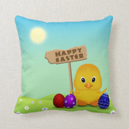Cute Happy Easter Baby Chick Kussen