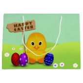 Cute Happy Easter Baby Chick Large Cadeautasje (Voorkant)