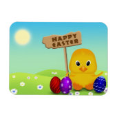 Cute Happy Easter Baby Chick Magneet (Horizontaal)