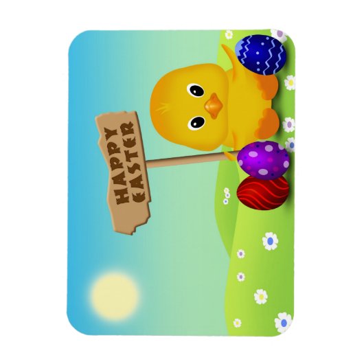 Cute Happy Easter Baby Chick Magneet (Verticaal)