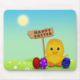 Cute Happy Easter Baby Chick Muismat