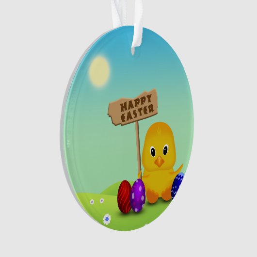 Cute Happy Easter Baby Chick Ornament (voorkant)