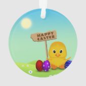 Cute Happy Easter Baby Chick Ornament (achterkant)