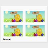 Cute Happy Easter Baby Chick Rechthoekige Sticker (Vel)