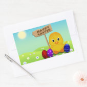 Cute Happy Easter Baby Chick Rechthoekige Sticker (Envelop)