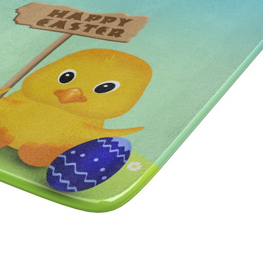 Cute Happy Easter Baby Chick Snijplank (Hoek)