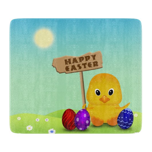 Cute Happy Easter Baby Chick Snijplank (Voorkant)