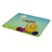 Cute Happy Easter Baby Chick Snijplank (Hoek)