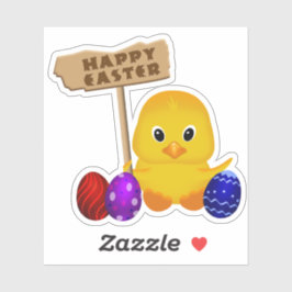 Cute Happy Easter Baby Chick Sticker