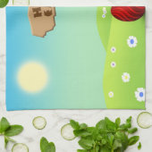 Cute Happy Easter Baby Chick Theedoek (Gevouwen)