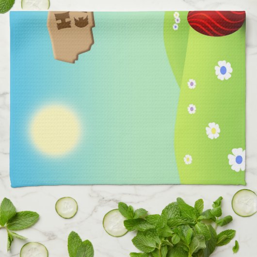 Cute Happy Easter Baby Chick Theedoek (Gevouwen)