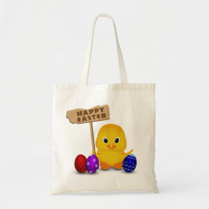 Cute Happy Easter Baby Chick Tote Bag