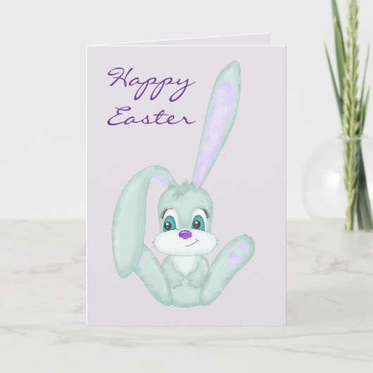 Cute Happy Easter Bunny Feestdagen Kaart (Voorkant)