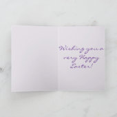 Cute Happy Easter Bunny Feestdagen Kaart (Binnen)