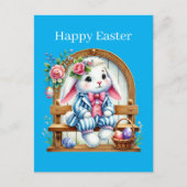 Cute Happy Easter bunny Feestdagenkaart (Voorkant)