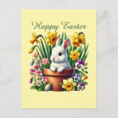 Cute Happy Easter bunny Feestdagenkaart (Voorkant)