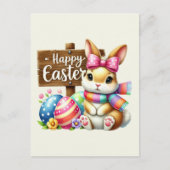 Cute Happy Easter bunny Feestdagenkaart (Voorkant)