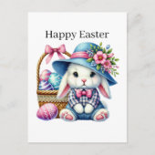 Cute Happy Easter bunny Feestdagenkaart (Voorkant)