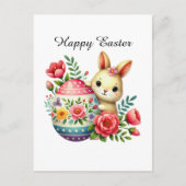 Cute Happy Easter bunny Feestdagenkaart (Voorkant)
