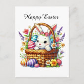 Cute Happy Easter bunny Feestdagenkaart (Voorkant)