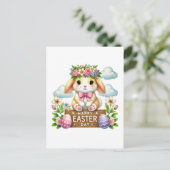 Cute Happy Easter bunny Feestdagenkaart (Staand voorkant)