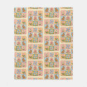 Cute Happy Easter Bunny Quilt Pattern Fleece Deken (Voorkant)