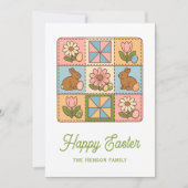 Cute Happy Easter Bunny Quilt Pattern  Kaart (Voorkant)