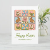 Cute Happy Easter Bunny Quilt Pattern  Kaart (Staand voorkant)