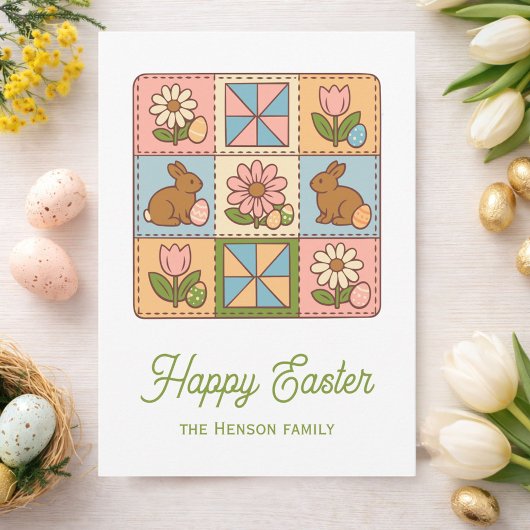 Cute Happy Easter Bunny Quilt Pattern  Kaart