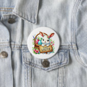Cute Happy Easter bunny Ronde Button 7,6 Cm (In situ)