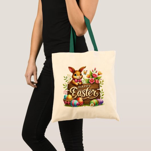Cute Happy Easter bunny  Tote Bag (Voorkant (product))