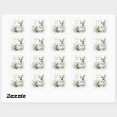 Cute Happy Easter bunny Vierkante Sticker (Vel)