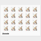 Cute Happy Easter bunny Vierkante Sticker (Vel)
