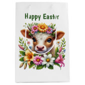 Cute Happy Easter cow customizable Medium Cadeauzakje (Voorkant)