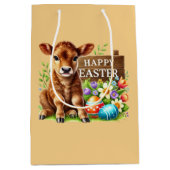 Cute Happy Easter cow Medium Cadeauzakje (Voorkant)