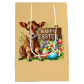 Cute Happy Easter cow Medium Cadeauzakje (Achterkant)