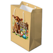 Cute Happy Easter cow Medium Cadeauzakje (Achterkant Gekanteld)