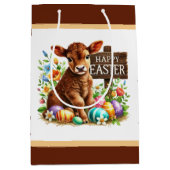 Cute Happy Easter cow Medium Cadeauzakje (Voorkant)