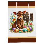 Cute Happy Easter cow Medium Cadeauzakje (Achterkant)