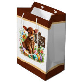 Cute Happy Easter cow Medium Cadeauzakje (Achterkant Gekanteld)