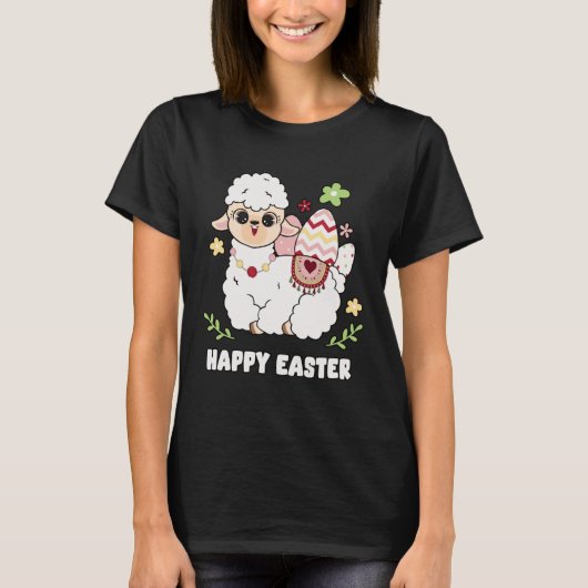 Cute Happy Easter Day Egg Hunt Boys Girls Kids She T-shirt (Voorkant)