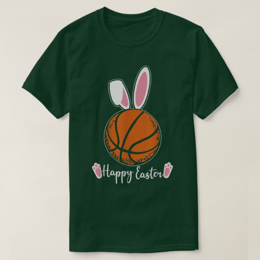 Cute Happy Easter design grappige basketbal T-shirt (Design voorkant)