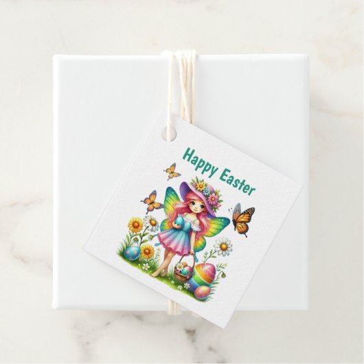 Cute Happy Easter Fairy Customizable Bedankjes Labels (In situ)