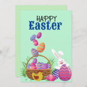 Cute Happy Easter-Kaart Feestdagenkaart (Voorkant / Achterkant)