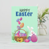 Cute Happy Easter-Kaart Feestdagenkaart (Staand voorkant)